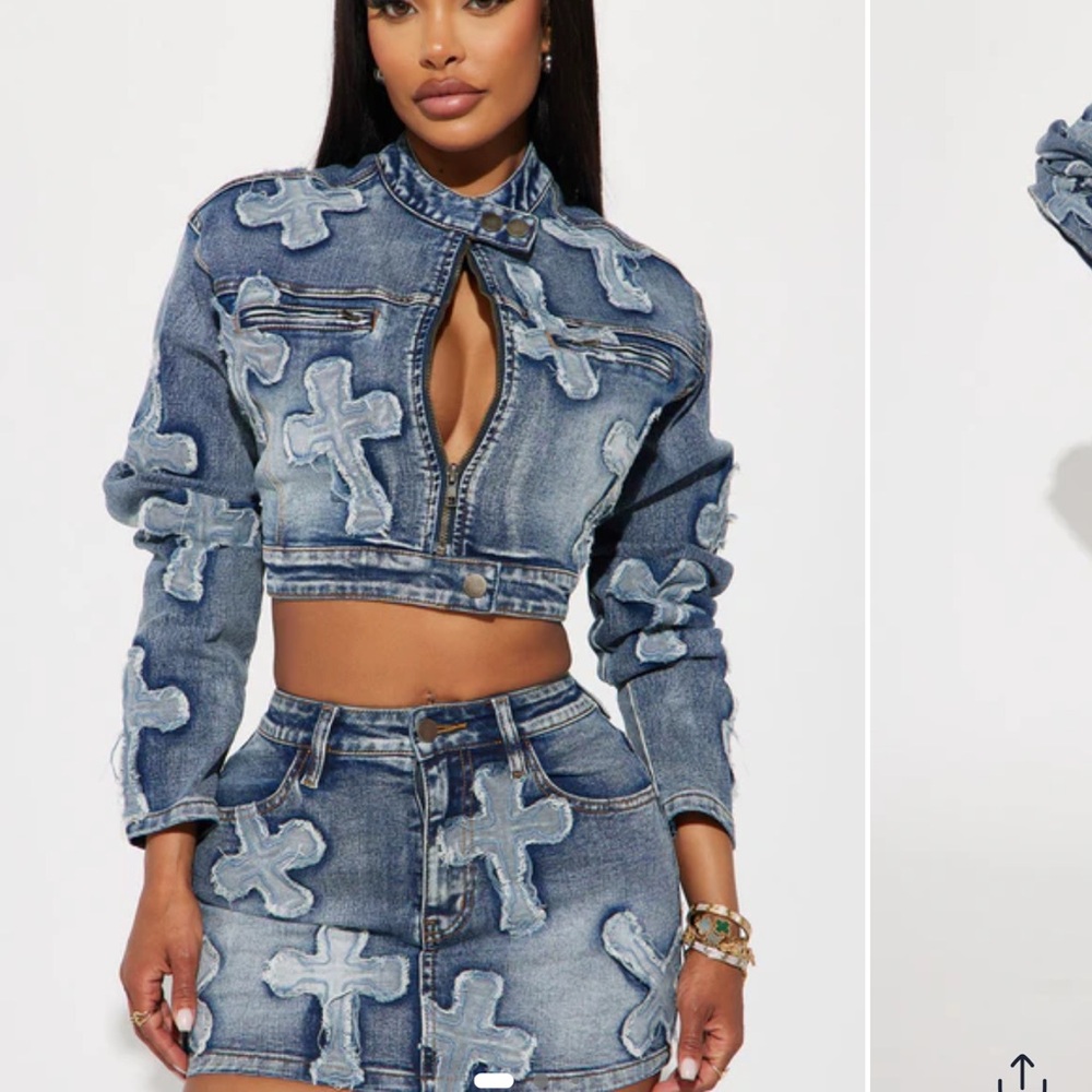 Stylish Blue Denim Two-Piece Set